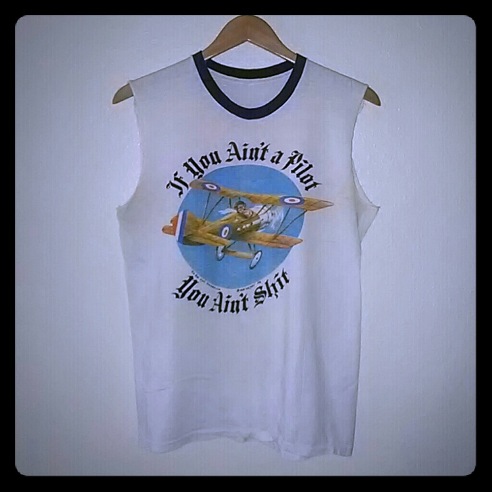 VINTAGE 1976 Fighter Pilot Destroyed Tee Sz L